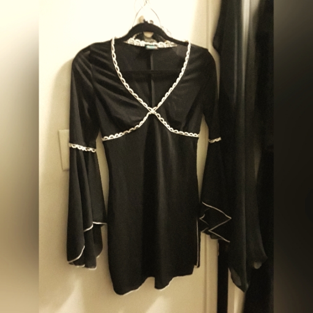 Vintage black bell sleeve top